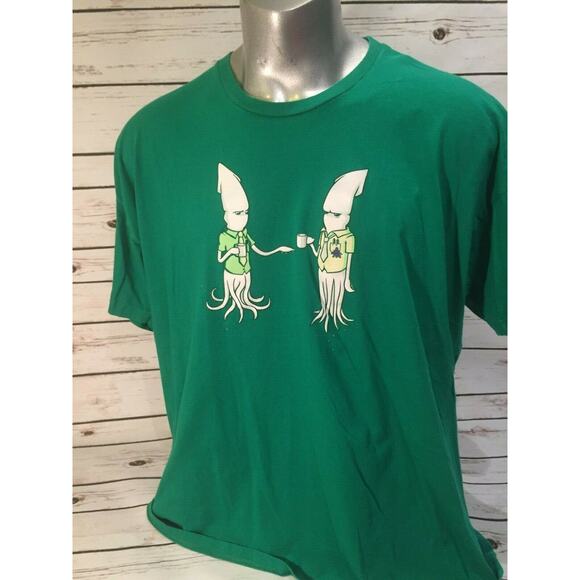 Shirt Woot Humor - Office Worker Squid w Fountain Pen Ink Stain Pocket Nerd 3X - Picture 2 of 5